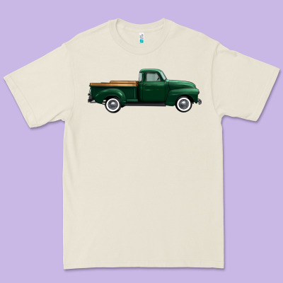 Western Green Truck Right Side View 1 Premium Tee Designed By Fadigitalartstudio