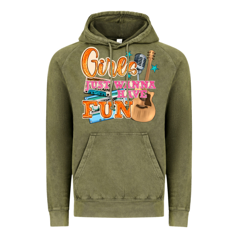 Girls Just Wanna Have Fun Vintage Hoodie by NancyCooperArtShop | Teevron