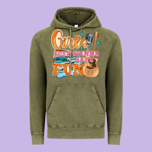 Girls Just Wanna Have Fun Vintage Hoodie Designed By Nancycooperartshop