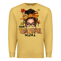 Antique Gold one thankful mama afro messy bun Premium Sweatshirt - texasbilliewilder
