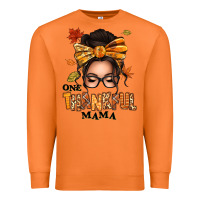 Carrot one thankful mama afro messy bun Premium Sweatshirt - texasbilliewilder