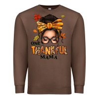 Chestnut one thankful mama afro messy bun Premium Sweatshirt - texasbilliewilder