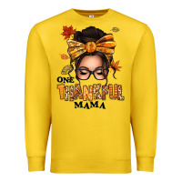 Lemon one thankful mama afro messy bun Premium Sweatshirt - texasbilliewilder