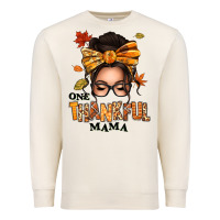 Sandshell one thankful mama afro messy bun Premium Sweatshirt - texasbilliewilder