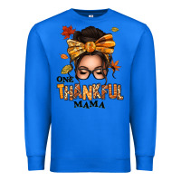 True Royal one thankful mama afro messy bun Premium Sweatshirt - texasbilliewilder