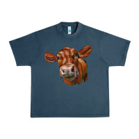 Midnight Navy red angus face Urban Heavy Tee - LillyAllenDesigns
