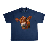 Navy red angus face Urban Heavy Tee - LillyAllenDesigns