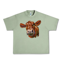 Oil Green red angus face Urban Heavy Tee - LillyAllenDesigns