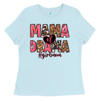 Baby Blue mama of drama girl mom Ladies Tee - Zillion Design Studio