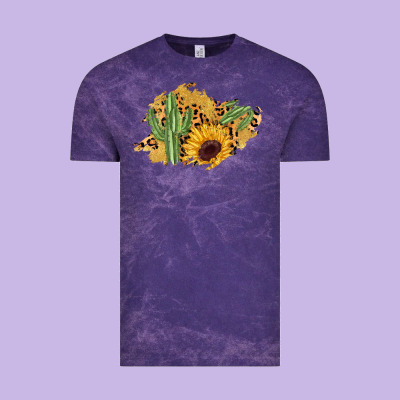 Cactus Leopard Sunflower Glitter  Patch Vintage Tee Designed By Adodesignshop