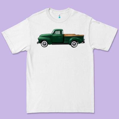 Western Green Truck Right Side View Premium Tee Designed By Fadigitalartstudio