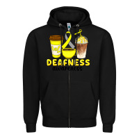 Black deafness awareness coffee cups Zipper Hoodie - Artiststas