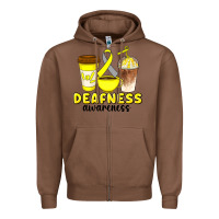 Chestnut deafness awareness coffee cups Zipper Hoodie - Artiststas