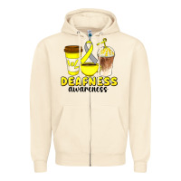 Deafness Awareness Coffee Cups Zipper Hoodie | Teevron