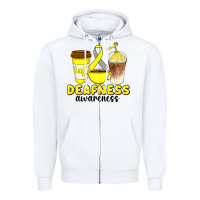 White deafness awareness coffee cups Zipper Hoodie - Artiststas
