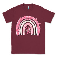 Burgundy breast cancer  rainbow Classic Tee - MaliasSmallBusiness
