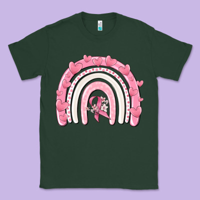 Breast Cancer  Rainbow Classic Tee Designed By Maliassmallbusiness