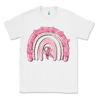 White breast cancer  rainbow Classic Tee - MaliasSmallBusiness