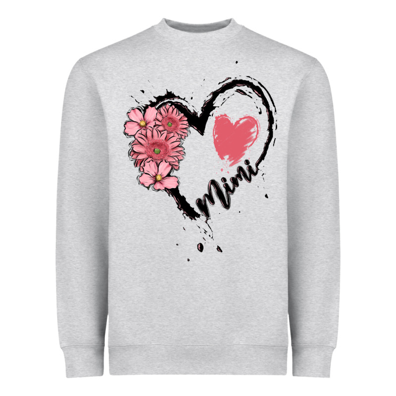 Mimi Flower Heart Heavyweight Sweatshirt by MaliasSmallBusiness | Teevron
