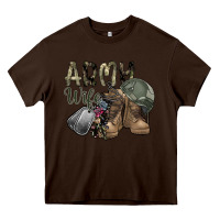 Chocolate Brown army wife Heavy Core Tee - SublimationCraftShop