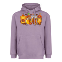 Lavender Thanksgiving Coffee Cups Heavyweight Hoodie - texasbilliewilder
