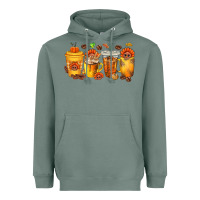 Sage Thanksgiving Coffee Cups Heavyweight Hoodie - texasbilliewilder