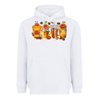 White Thanksgiving Coffee Cups Heavyweight Hoodie - texasbilliewilder