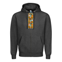 Charcoal Heather fall gnomes pen wrap Zipper Hoodie - Artiststas