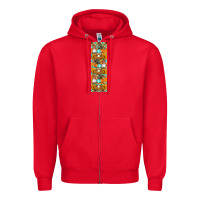 Red fall gnomes pen wrap Zipper Hoodie - Artiststas