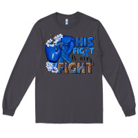 Smoke his fight is our fight colon cancer blue ribbon Long Sleeve Tee - NancyCooperArtShop
