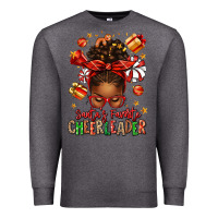 Charcoal Heather santa's favorite cheerleader afro messy bun Premium Sweatshirt - texasbilliewilder