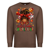 Chestnut santa's favorite cheerleader afro messy bun Premium Sweatshirt - texasbilliewilder