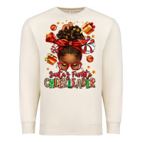 Sandshell santa's favorite cheerleader afro messy bun Premium Sweatshirt - texasbilliewilder