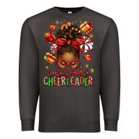 Smoke santa's favorite cheerleader afro messy bun Premium Sweatshirt - texasbilliewilder