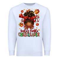 White santa's favorite cheerleader afro messy bun Premium Sweatshirt - texasbilliewilder