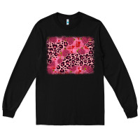 Black valentine's day roses leopard background Long Sleeve Tee - JahusDesignShop