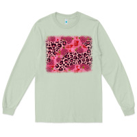 Matcha valentine's day roses leopard background Long Sleeve Tee - JahusDesignShop