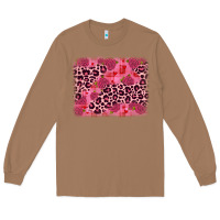Valentine's Day Roses Leopard Background Long Sleeve Tee | Teevron