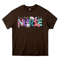 Chocolate Brown Easter Nurse Easter Day Heavy Core Tee - Neo Western