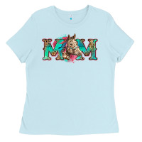 Baby Blue mom horse Ladies Tee - Zillion Design Studio