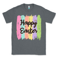 Charcoal Heather happy easter Classic Tee - MaliasSmallBusiness