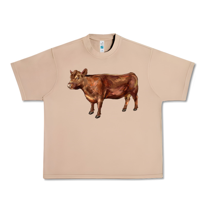Red Angus Cow Urban Heavy Tee by LillyAllenDesigns | Teevron