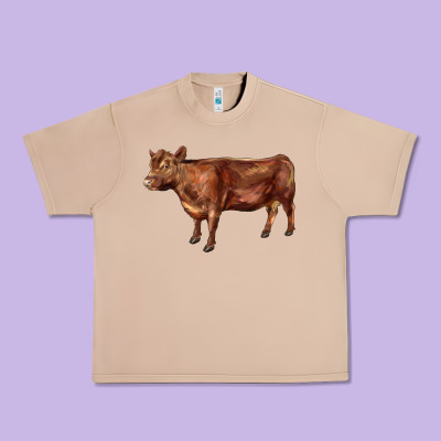 Red Angus Cow Urban Heavy Tee Designed By Lillyallendesigns