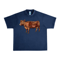 Navy red angus cow Urban Heavy Tee - LillyAllenDesigns