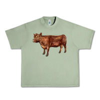Oil Green red angus cow Urban Heavy Tee - LillyAllenDesigns