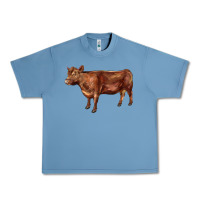 Pebble Blue red angus cow Urban Heavy Tee - LillyAllenDesigns