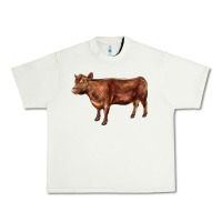 Pistachio red angus cow Urban Heavy Tee - LillyAllenDesigns