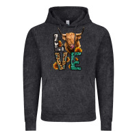 Vintage Black love long haired cow Vintage Hoodie - Jasminsmagicworld