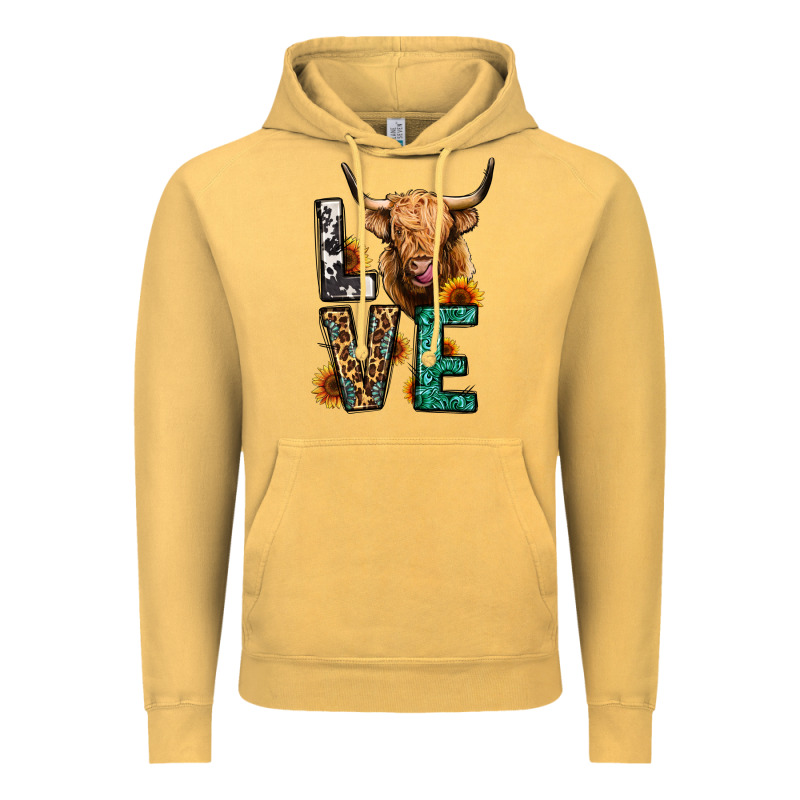 Love Long Haired Cow Vintage Hoodie by Jasminsmagicworld | Teevron
