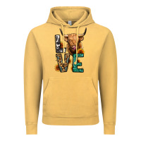 Vintage Mustard love long haired cow Vintage Hoodie - Jasminsmagicworld